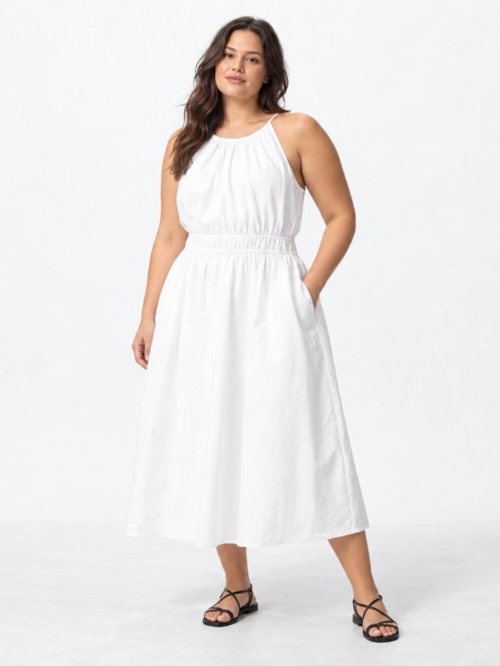 Vince Ivory Sleeveless Maxi Dress Size XL 0867